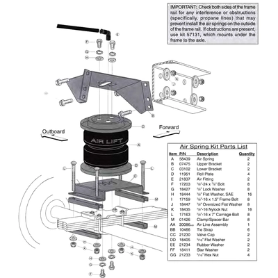 Ensemble de suspension arri�re by AIR LIFT - 57242 pa16