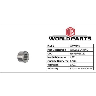 Rear Wheel Bearing by WORLDPARTS - WFW153 pa4