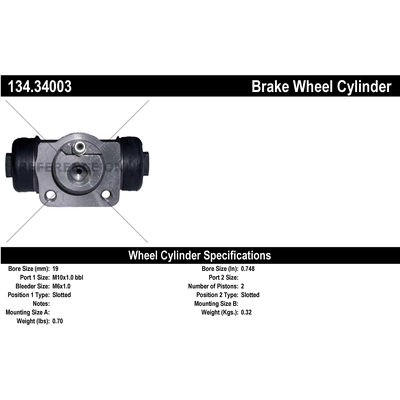 Rear Wheel Cylinder by CENTRIC PARTS - 134.34003 pa2