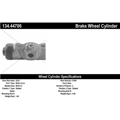 Cylindre de roue arrière par CENTRIC PARTS - 134.44706 pa2