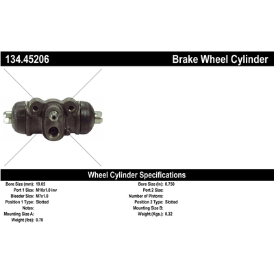 Rear Wheel Cylinder by CENTRIC PARTS - 134.45206 pa1