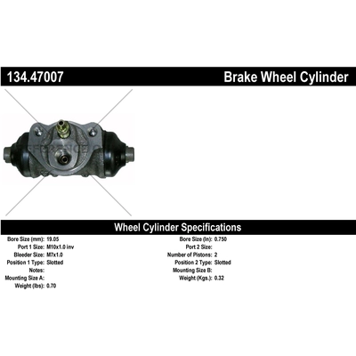 Cylindre de roue arrière de CENTRIC PARTS - 134.47007 pa1