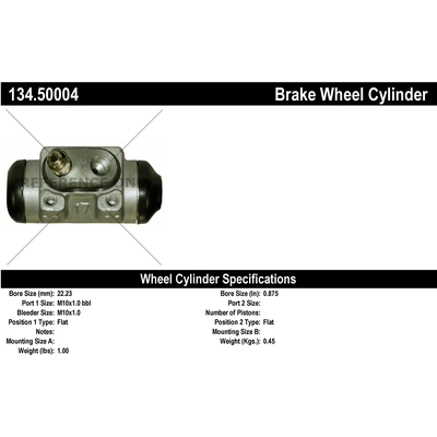 Rear Wheel Cylinder by CENTRIC PARTS - 134.50004 pa1