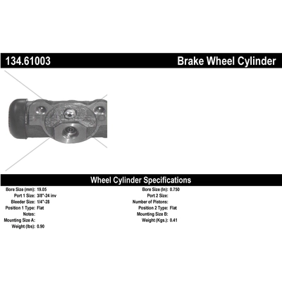 Rear Wheel Cylinder by CENTRIC PARTS - 134.61003 pa1