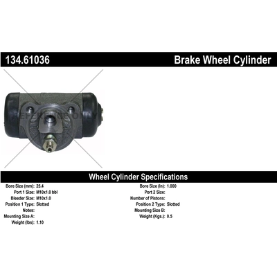 Cylindre de roue arrière by CENTRIC PARTS - 134.61036 pa1