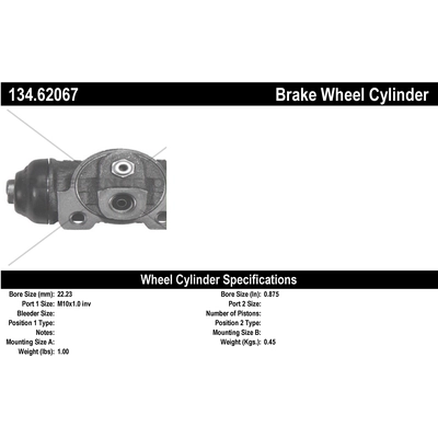 Cylindre de roue arrière par CENTRIC PARTS - 134.62067 pa1