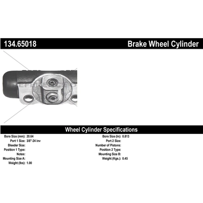 Cylindre de roue arrière par CENTRIC PARTS - 134.65018 pa1
