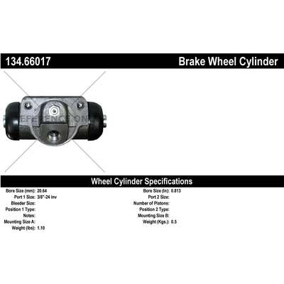 Cylindre de roue arrière de CENTRIC PARTS - 134.66017 pa1