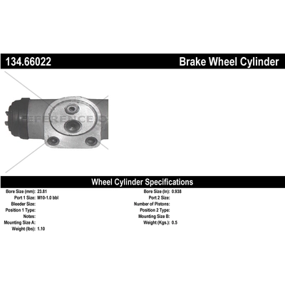 Rear Wheel Cylinder by CENTRIC PARTS - 134.66022 pa1