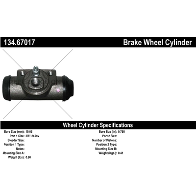 Cylindre de roue arrière by CENTRIC PARTS - 134.67017 pa1