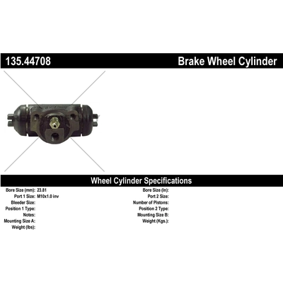 Cylindre de roue arrière by CENTRIC PARTS - 135.44708 pa1