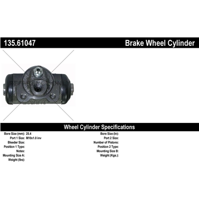 Rear Wheel Cylinder by CENTRIC PARTS - 135.61047 pa1