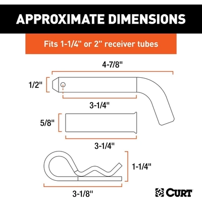 Receiver Pins by CURT MANUFACTURING - 21502 pa7