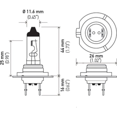 Replacement Bulb by HELLA - H7YL pa2