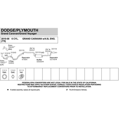 WALKER USA - 47864 - Resonator And Pipe Assembly pa5