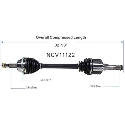 GSP NORTH AMERICA - NCV11122 - CV Axle Assembly - Rear Right pa5