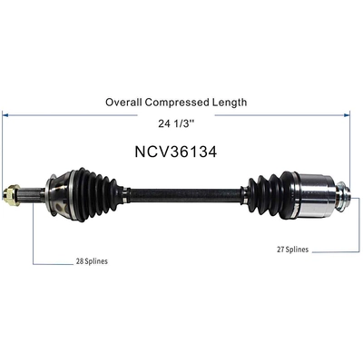 GSP NORTH AMERICA - NCV36134 - CV Axle Assembly - Front Right pa4