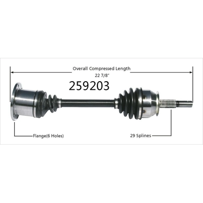 Right New CV Complete Assembly by WORLDPARTS - 259203 pa1