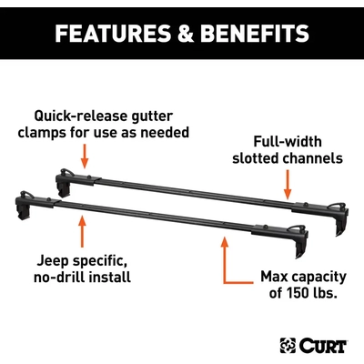 CURT MANUFACTURING - 18119 - Galerie de toit Crossbars pa2