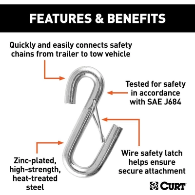 Crochet en S avec loquet métallique by CURT MANUFACTURING - 81820 pa3
