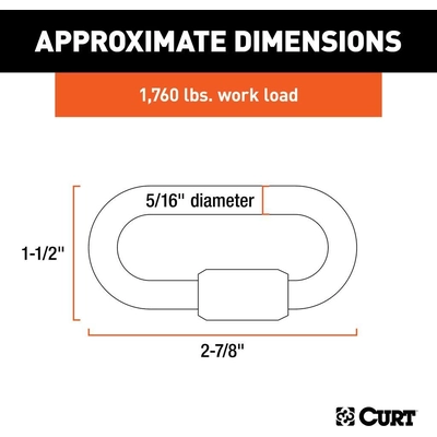 Maillon rapide de la chaîne de sécurité by CURT MANUFACTURING - 82901 pa6