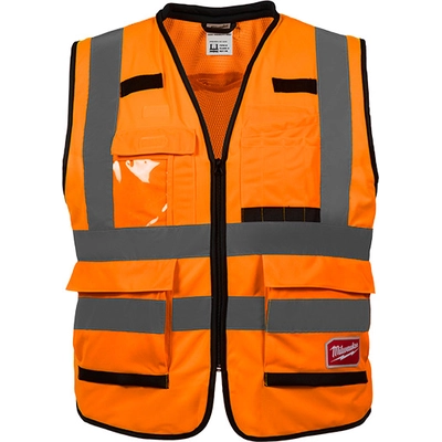 MILWAUKEE - 48-73-5091 - Class 2 High Visibility Orange Performance Safety Vest pa1