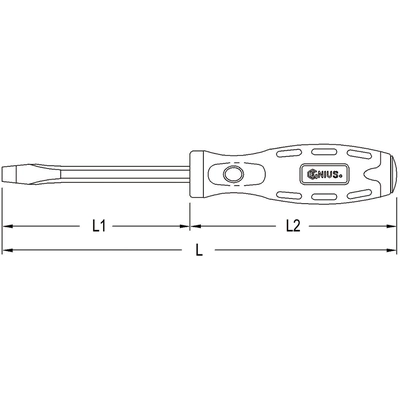 GENIUS - 509+1966 - 1.2 x 6.5mm Slotted Tang-Thru Screwdriver 230mmL
(Pack of 25) pa2