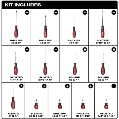 MILWAUKEE - 48-22-2713 - 13Pc Tri-Lobe Screwdriver Set pa2