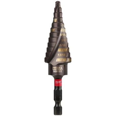 SHOCKWAVE™ Impact Duty™ 3/16" to 7/8" Fractional Step Drill Bit by MILWAUKEE - 48-89-9244 pa1