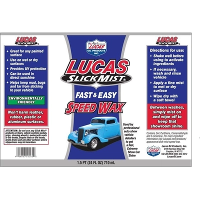 Lucas Oil - 10060 - Slick Mist Speed Wax - 24 Ounce pa2