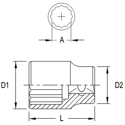 GENIUS - 473812 - 1/2″ Dr. 3/8″ (12 pt.) Hand Socket (Pack of 10) pa2