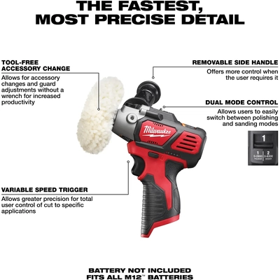 MILWAUKEE - 2438-20 - Variable Speed Polisher/Sander pa4