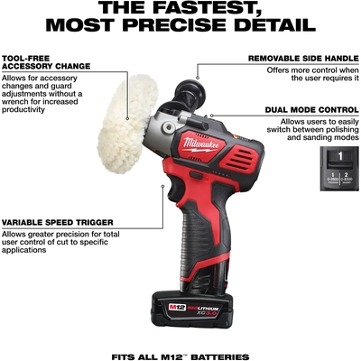 MILWAUKEE - 2438-22X - Variable Speed Polisher/Sander Kit pa4