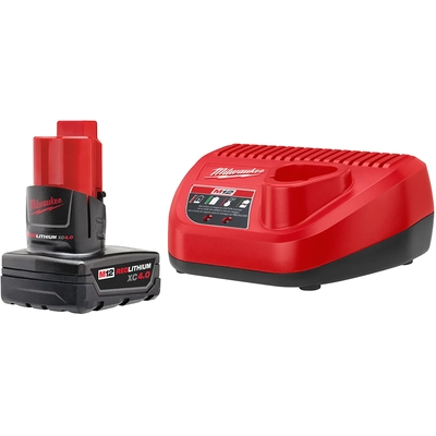MILWAUKEE - 48-59-2440 - M12™ 12 V Li-ion 4.0 Ah Battery and Wall Battery Charger pa1