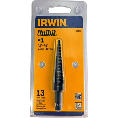 IRWIN - 10231- Step Drill Bit, 1/8-Inch to 1/2-Inch Step, 1/4-Inch Shank (10231) Silver pa5