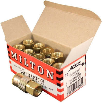 T-Style 1/4" (F) NPT 40 CFM Quick Coupler Body (Pack of 10) by MILTON INDUSTRIES INC - 785 pa1