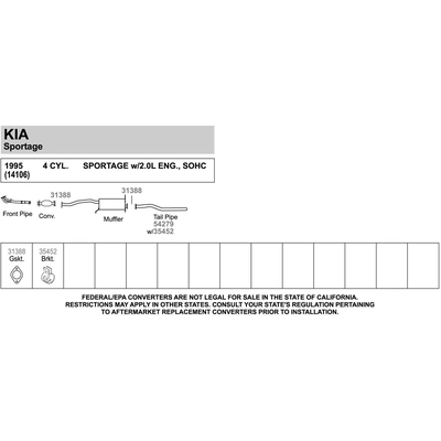 WALKER USA - 54279 - Tail Pipe pa7