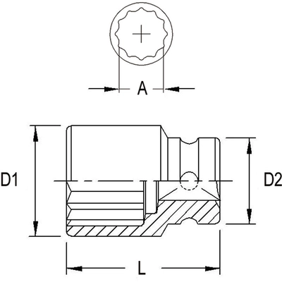GENIUS - 453819 - 1/2″ Dr. 19mm (12 Point) Thin Wall Impact Socket (Pack of 10) pa2