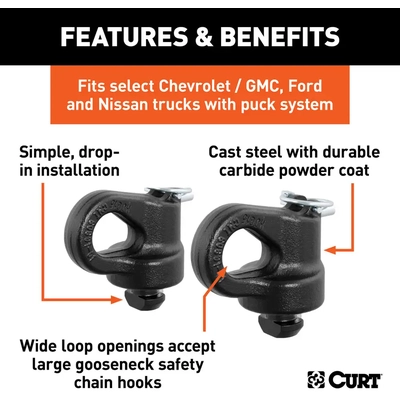 CURT MANUFACTURING - 60691 - Gooseneck Safety Chain Anchors pa3