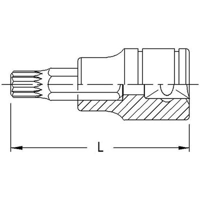 GENIUS - 442+8112 - 1/2″ Dr. M12 Triple Square Bit Socket 55mmL pa2