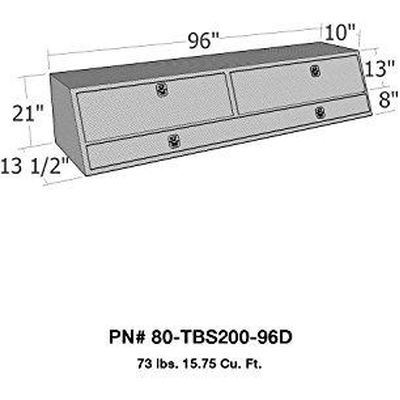 Truck Bed Side Rail Tool Box by WESTIN - 80-TBS200-96D pa2