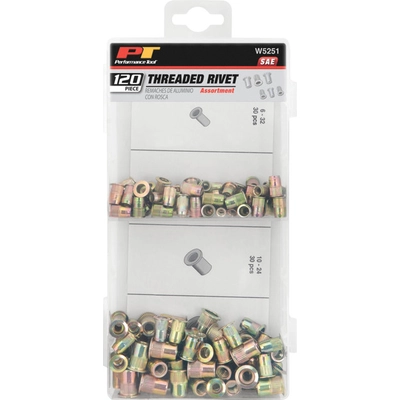 PERFORMANCE TOOL - W5251 - 120 pc. SAE Threaded Rivet Assortment pa1