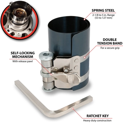 PERFORMANCE TOOL - W80572 - 2-1/8 to 5" Piston Ring Comp pa2