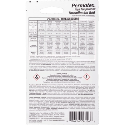 PERMATEX - 24026 - High Temperature Threadlocker Red, 6 ML pa2