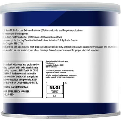 VALVOLINE - VV608 - General Purpose Grease pa3