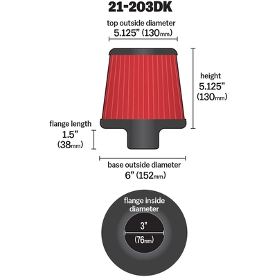AEM INDUCTION - 21-203DK - DryFlow Air Filter pa2