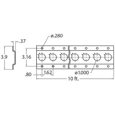 ANCRA CARGO - 49313-13 - 10’ Series F 12-Gauge Galvanized Horizontal Logistic Track pa2