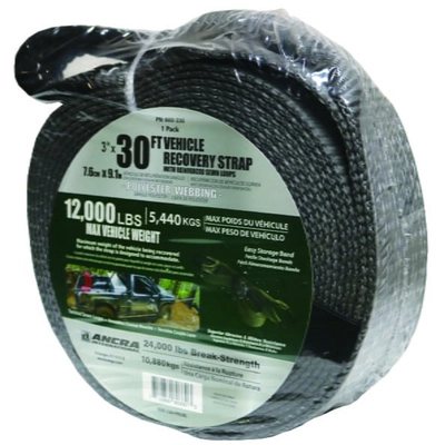 ANCRA CARGO - 800-330 - 3" x 30' Vehicle Recovery Strap with Sewn Loops pa2