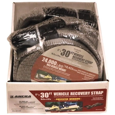ANCRA CARGO - 800-630 - 6" x 30' Vehicle Recovery Strap with Sewn Loops pa2