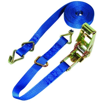 ANCRA CARGO - 95191 - 1” x 15’ Blue Ratchet Tie-Down with J-Hooks pa1